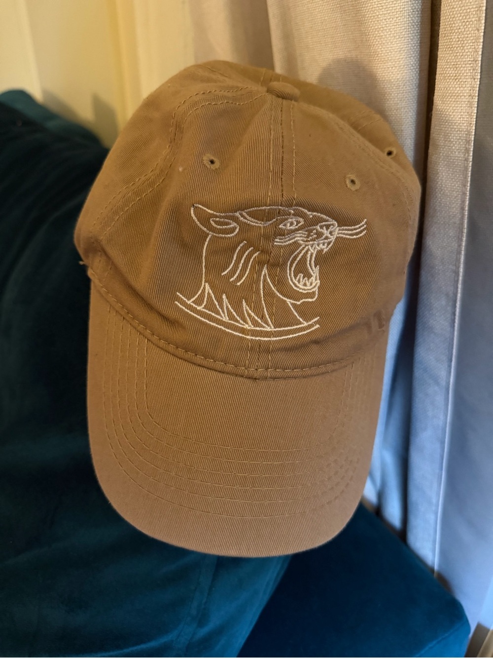 Men's Brown Embroidered Panther Baseball Cap